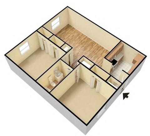 2-Bedroom Floor Plan